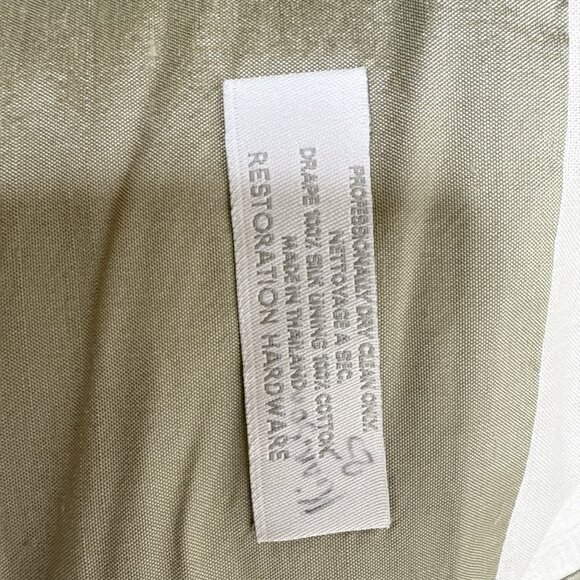 Restoration Hardware Thai Silk Sage Green Drapery Curtains 50" x 95" 2 Panels - Picture 5 of 11